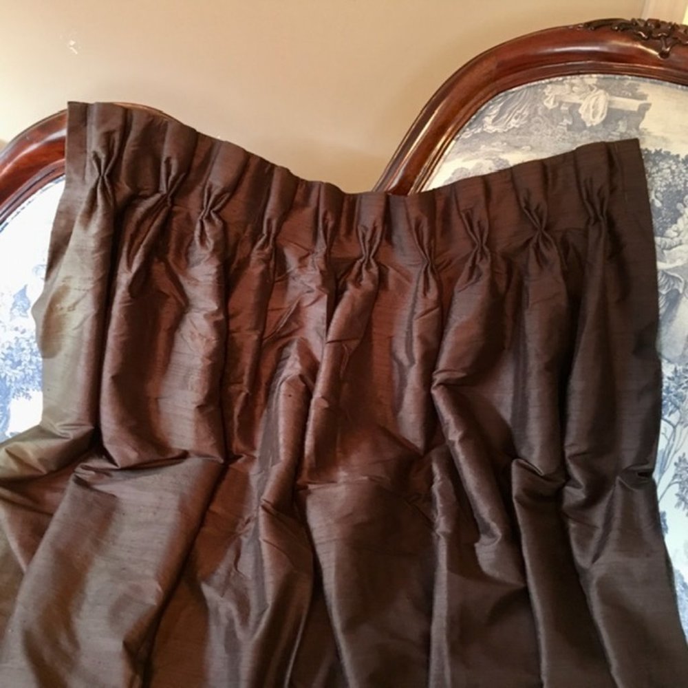 Authentic Dupioni Silk Black Out Curtain Panel
